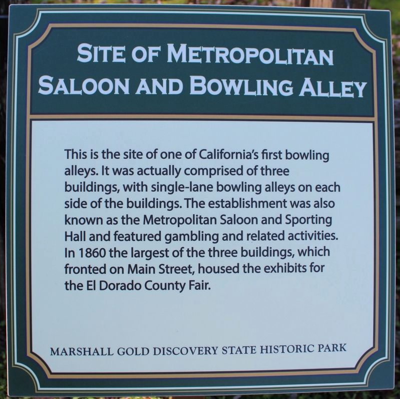 Metropolitan Saloon and Bowling Alley Marker image. Click for full size.