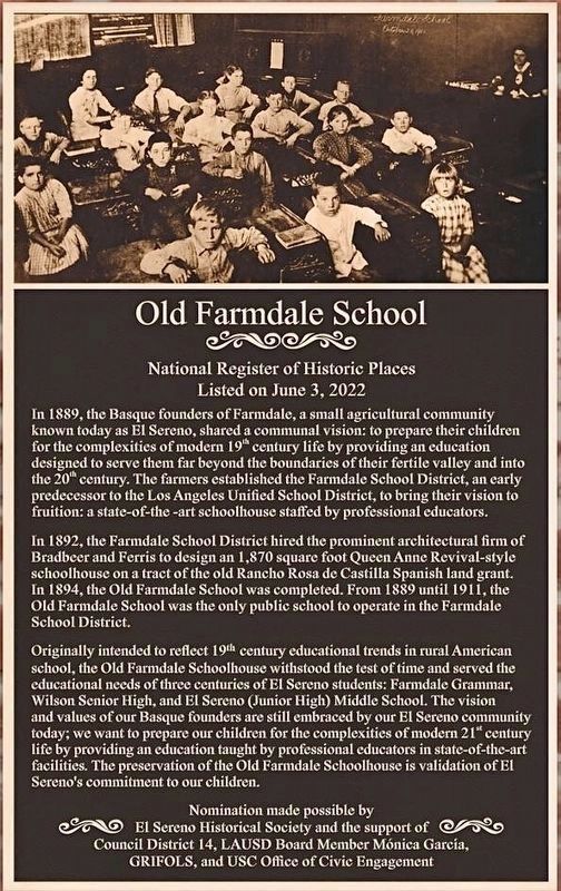 Old Farmdale School Marker image. Click for full size.