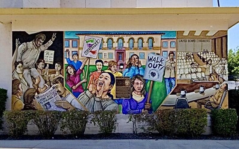 Chicano Student Walkouts Marker and Mural image. Click for full size.