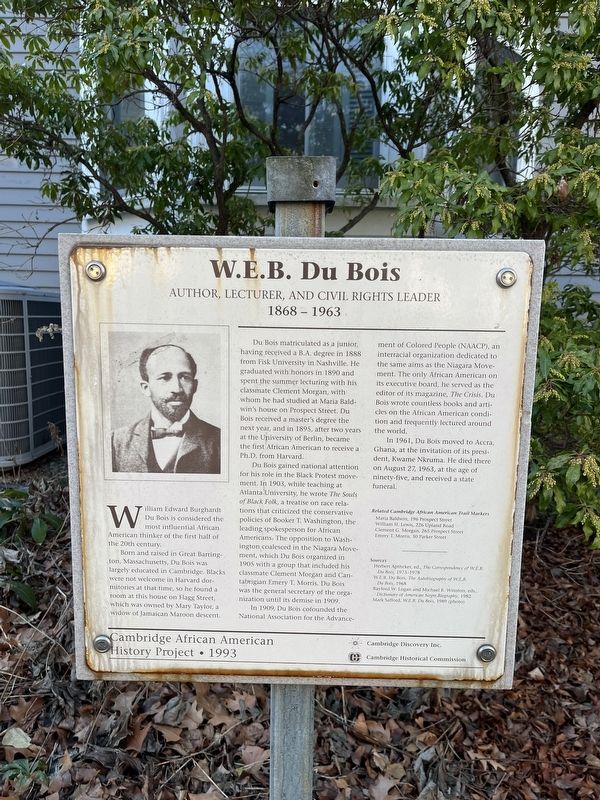 W.E.B. Du Bois Marker. Click for full size. W.E.B. Du Bois Marker image. Click for full size.