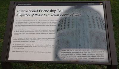International Friendship Bell Marker image. Click for full size.