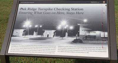Oak Ridge Turnpike Checking Station Marker image. Click for full size.
