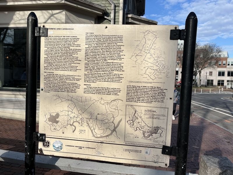 Newtowne and Cambridge side of the marker image. Click for full size.