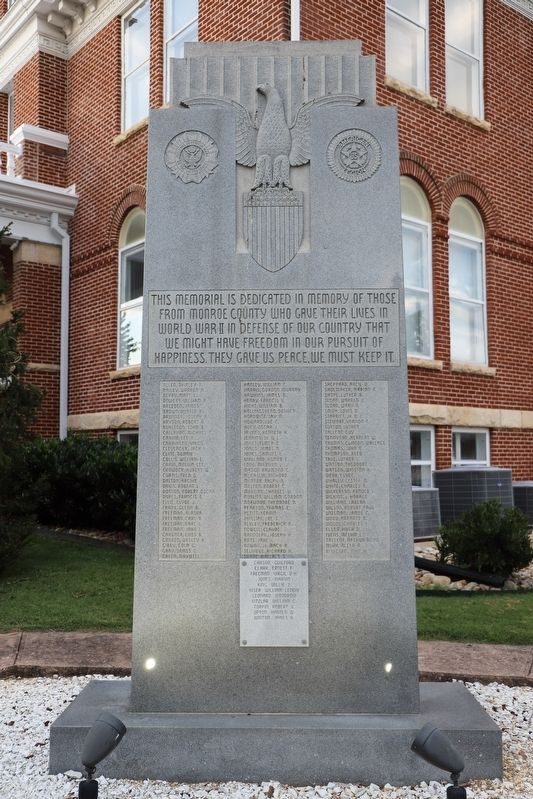 Monroe County World War II Memorial Marker image. Click for full size.