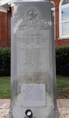 Monroe County World War I Supreme Sacrifice Memorial Marker image. Click for full size.