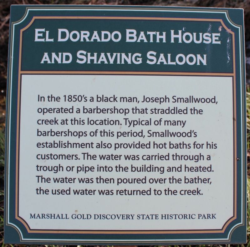 El Dorado Bath House and Shaving Saloon Marker image. Click for full size.