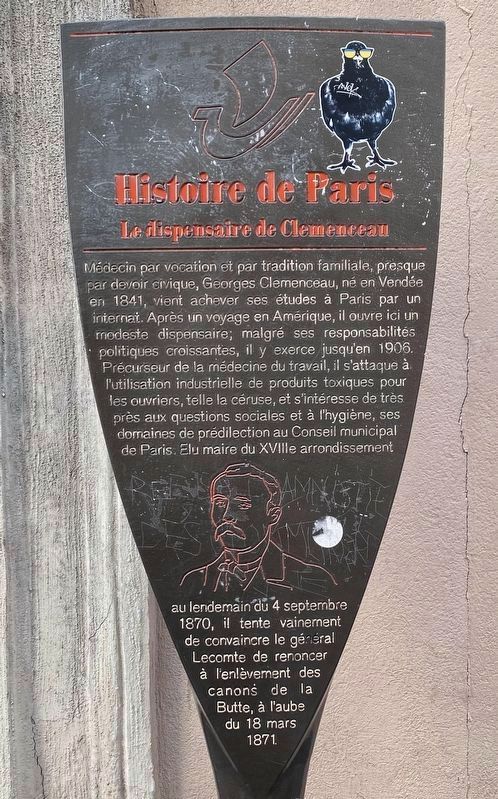 Le dispensaire de Clemenceau / Clemenceau’s Dispensary Marker. Click for full size. Le dispensaire de Clemenceau / Clemenceau’s Dispensary Marker image. Click for full size.