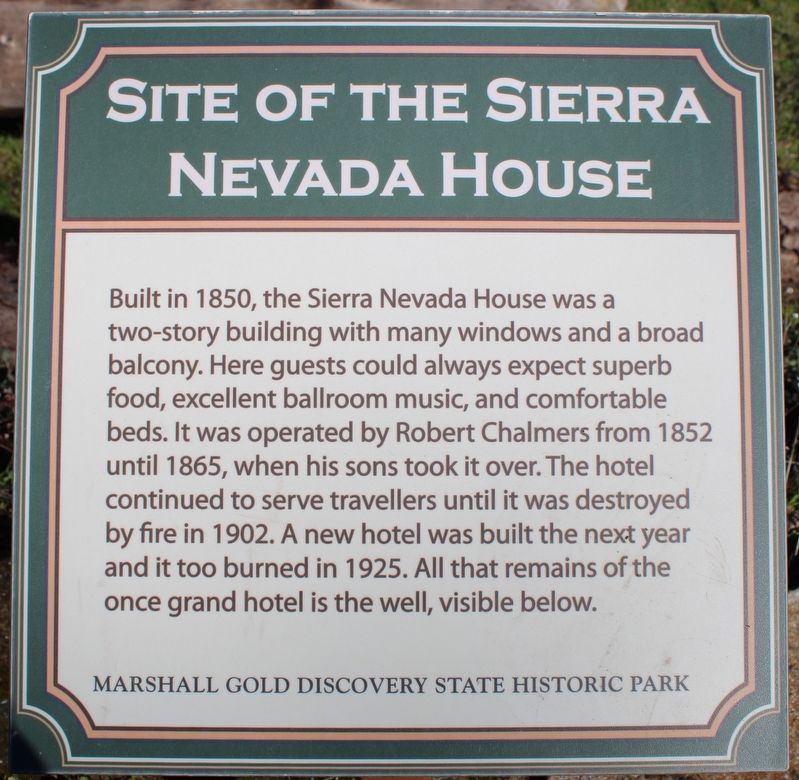 Site of the Sierra Nevada House Marker. Click for full size. Site of the Sierra Nevada House Marker image. Click for full size.