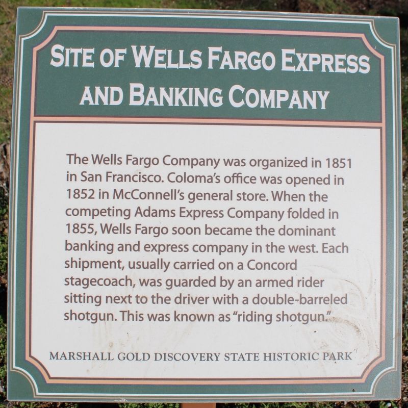 Site of Wells Fargo Express and Banking Company Marker image. Click for full size.