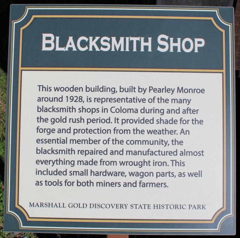 Blacksmith Shop Marker. Click for full size. Blacksmith Shop Marker image. Click for full size.