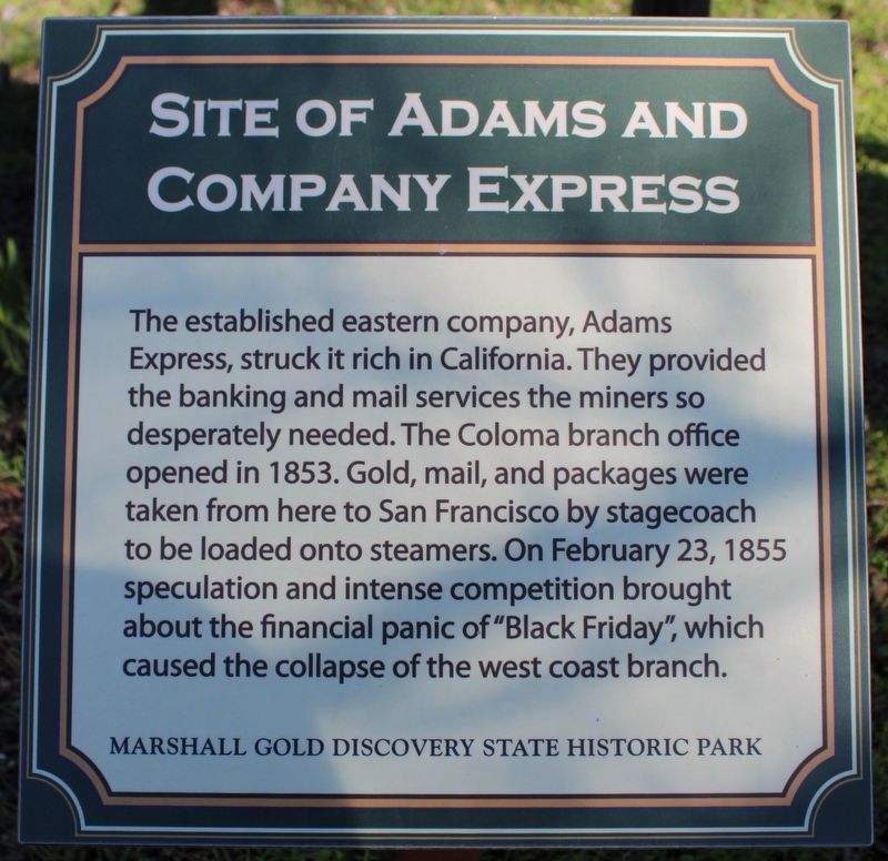 Site of Adams and Company Express Marker image. Click for full size.