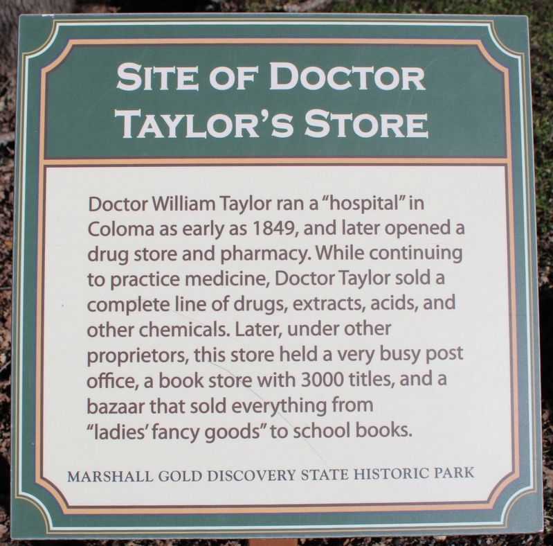 Site of Doctor Taylor's Store Marker image. Click for full size.