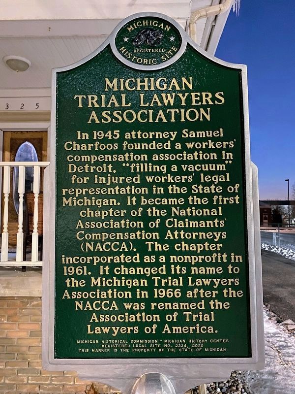 Michigan Trial Lawyers Association Marker image. Click for full size.