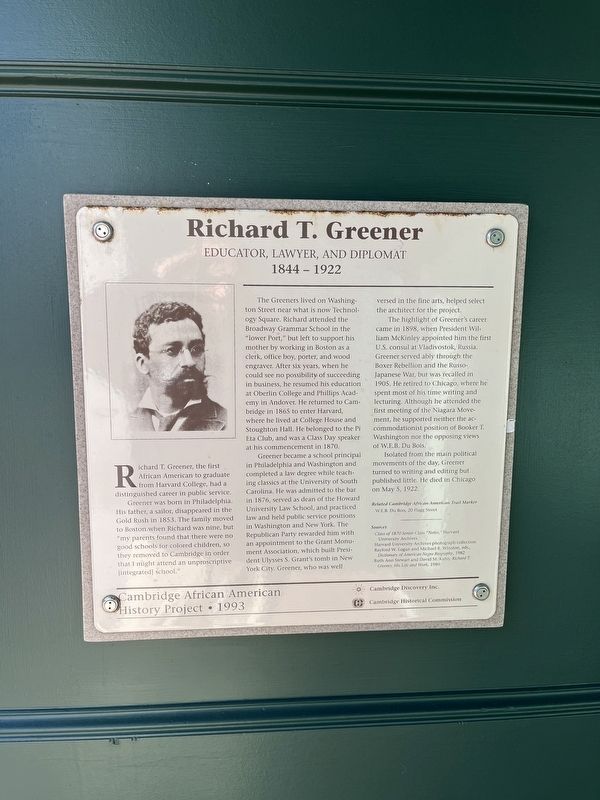 Richard T. Greener Marker image. Click for full size.