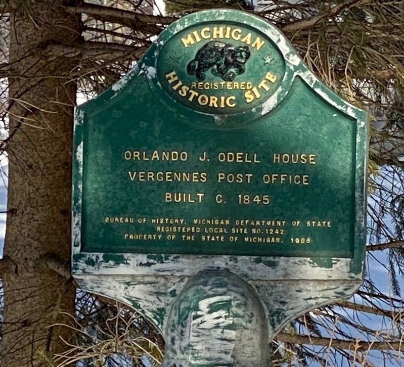 Orlando J. Odell House/ Vergennes Post Office Marker image. Click for full size.