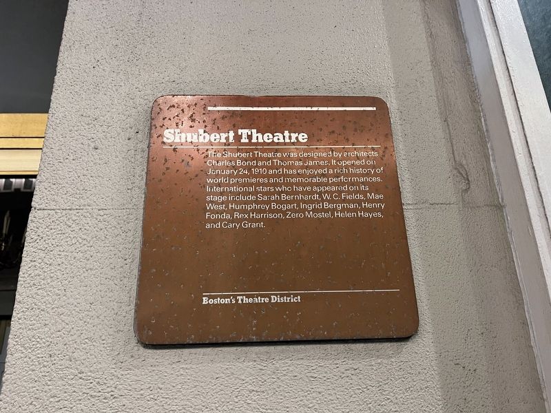 Shubert Theatre Marker. Click for full size. Shubert Theatre Marker image. Click for full size.
