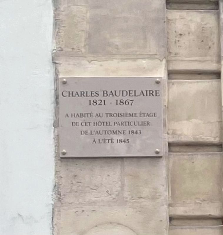 Charles Baudelaire (1821 - 1867) Marker image. Click for full size.