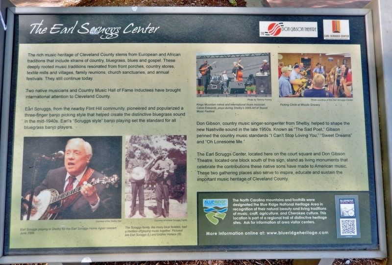 The Earl Scruggs Center Marker. Click for full size. The Earl Scruggs Center Marker image. Click for full size.