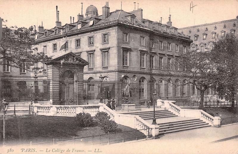 Le Collège de France postcard. Click for full size. Le Collège de France postcard image. Click for full size.