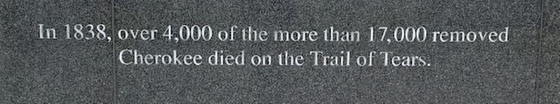 Cherokee Deaths on Trail of Tears Marker. Click for full size. Cherokee Deaths on Trail of Tears Marker image. Click for full size.