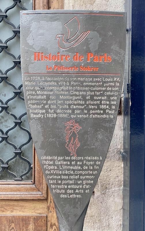 La Pâtisserie Stohrer / The Stohrer Pastry Shop Marker. Click for full size. La Pâtisserie Stohrer / The Stohrer Pastry Shop Marker image. Click for full size.