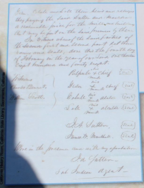 Written Document Between Sutter, Marshall, and the Nisenan image. Click for full size.