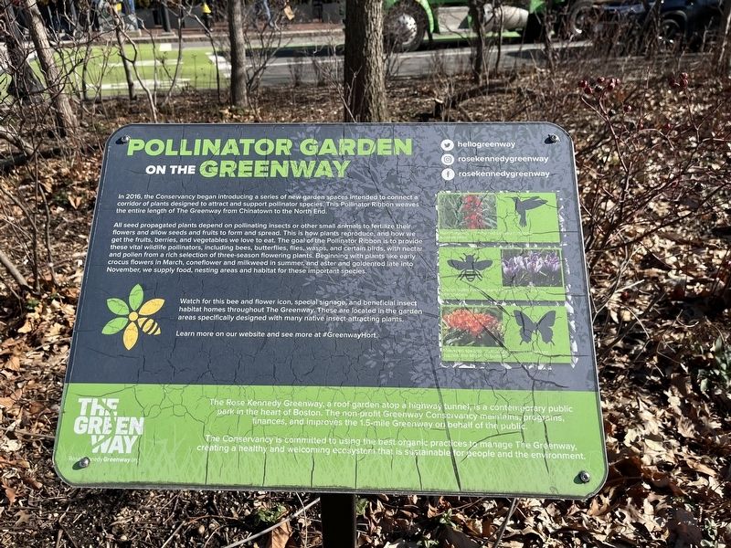 Pollinator Garden on the Greenway Historical Marker