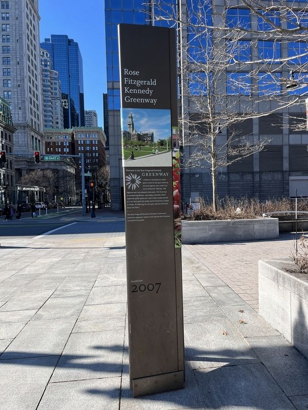 Rose Fitzgerald Kennedy Greenway Marker image. Click for full size.