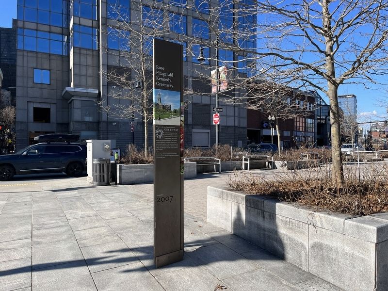 Rose Fitzgerald Kennedy Greenway Marker image. Click for full size.