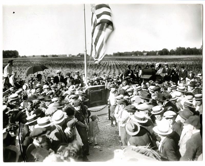 Dedication of Elwood Haynes marker image. Click for full size.
