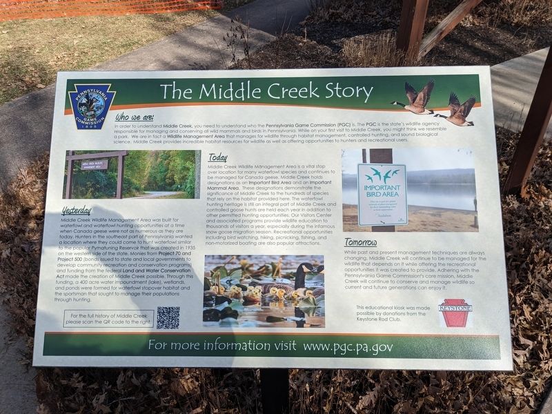 The Middle Creek Story Marker. Click for full size. The Middle Creek Story Marker image. Click for full size.