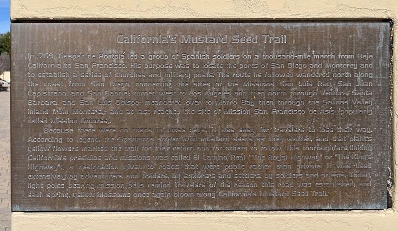 California's Mustard Seed Trail Marker image. Click for full size.