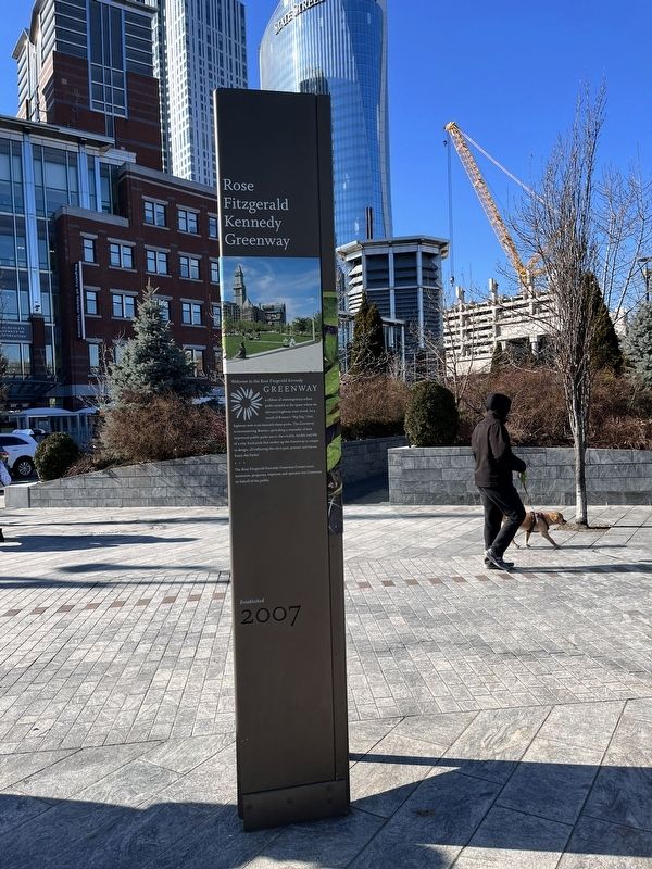 Rose Fitzgerald Kennedy Greenway Marker image. Click for full size.