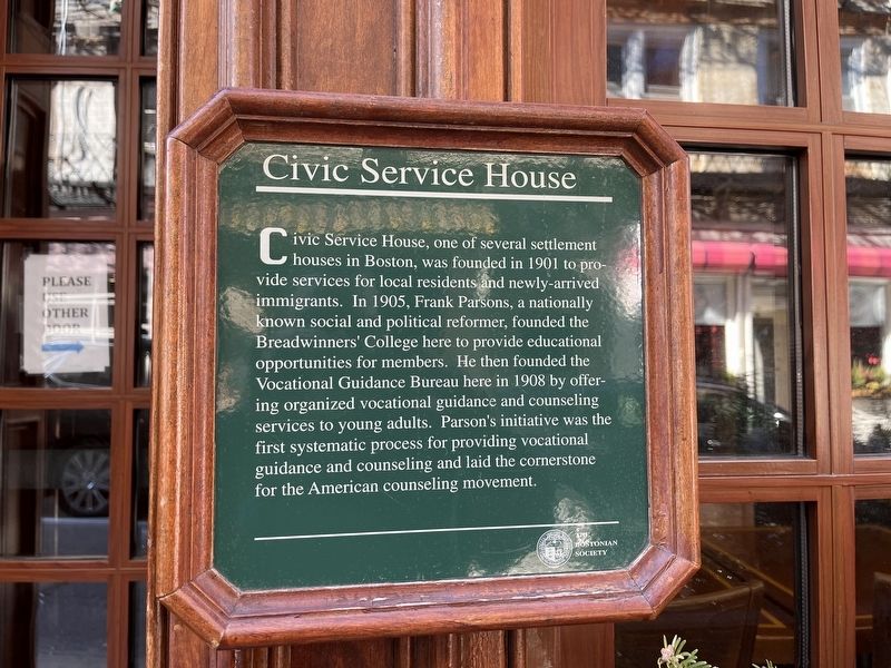 Civic Service House Marker image. Click for full size.