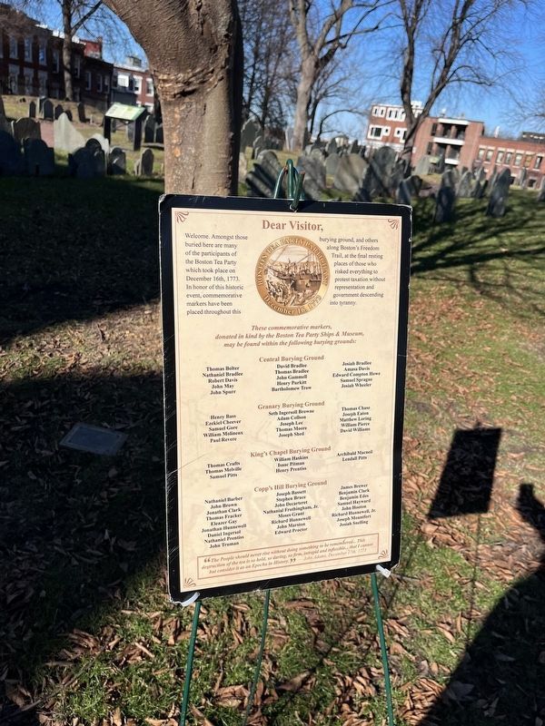 Nearby additional interpretive signage for Copp's Burying Ground image. Click for full size.