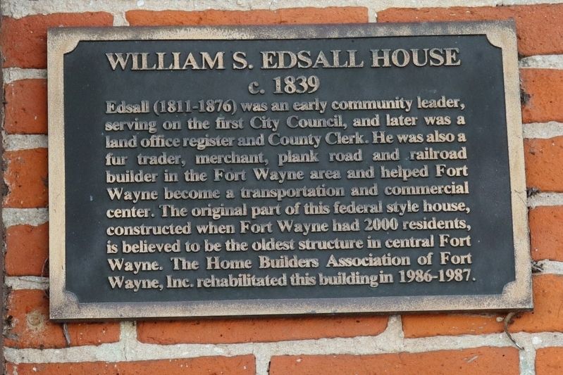 William S. Edsall House Marker image. Click for full size.