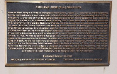 Emiliano Jose (E.J.) Salcines Marker image. Click for full size.