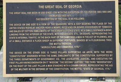 The Great Seal of Georgia Marker image. Click for full size.