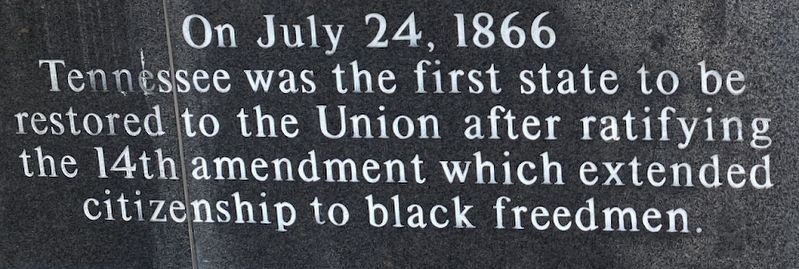 Tennessee restored to the Union Marker image. Click for full size.