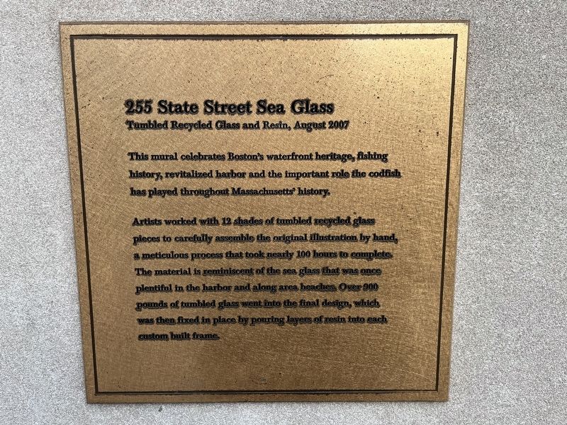 255 State Street Sea Glass Marker. Click for full size. 255 State Street Sea Glass Marker image. Click for full size.