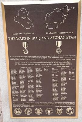 The Wars in Iraq and Afghanistan Marker image. Click for full size.