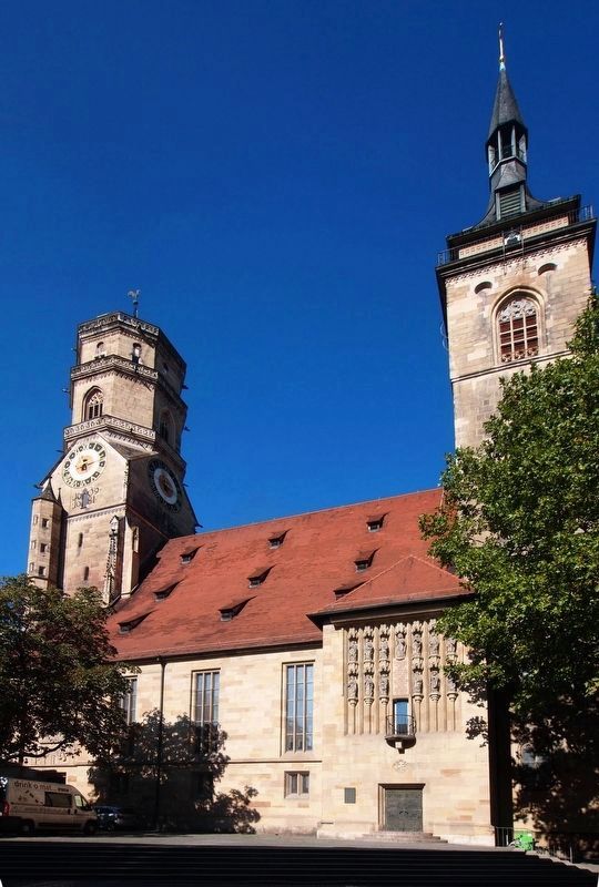 Stuttgart Collegiate Church - South-east, long side with Apostles gate image. Click for full size.