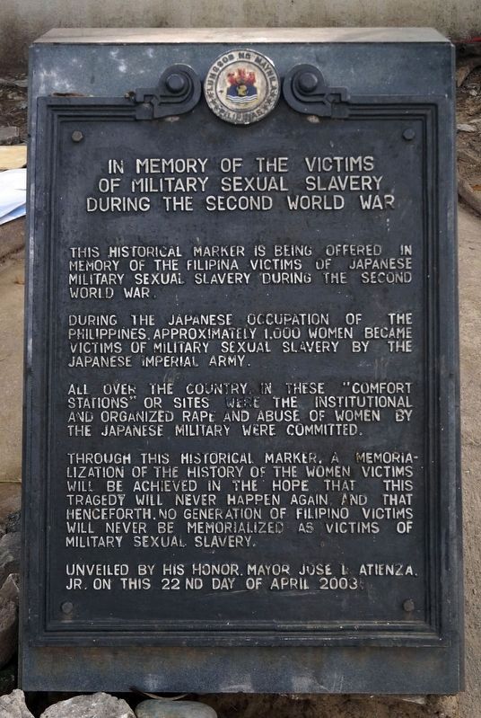 In Memory of the Victims of Military Sexual Slavery during the Second World War Marker image. Click for full size.