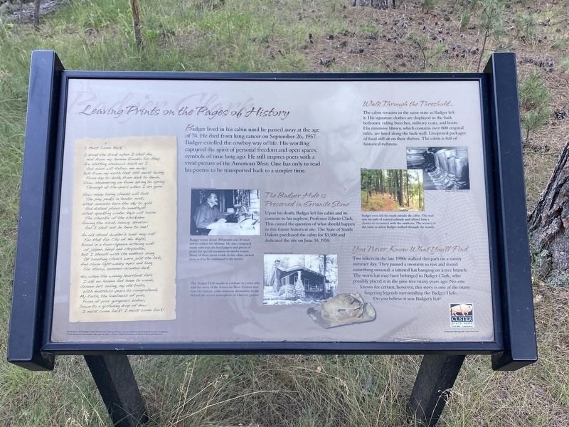 Leaving Prints on the Pages of History Marker image. Click for full size.