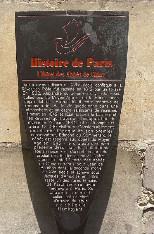L’Hôtel des Abbés de Cluny Marker. Click for full size. L’Hôtel des Abbés de Cluny Marker image. Click for full size.