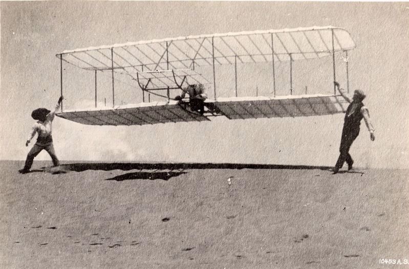 The 1901 Wright Glider Piloted by Wilbur Wright image. Click for full size.