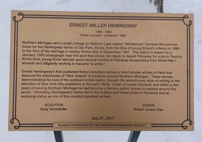 Ernest Miller Hemingway Marker image. Click for full size.