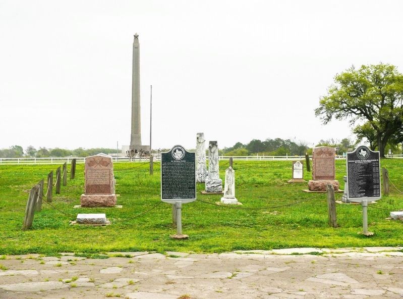 De Zavala Plaza Marker, Left, and This Marker. Click for full size. De Zavala Plaza Marker, Left, and This Marker image. Click for full size.