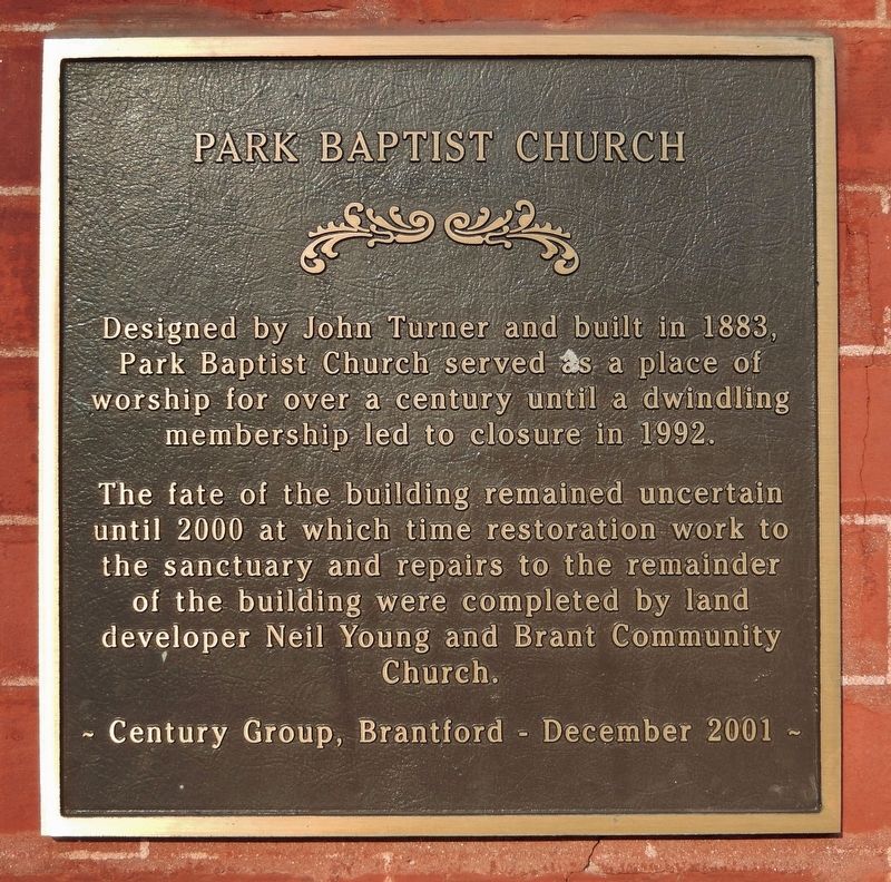 Park Baptist Church Marker image. Click for full size.