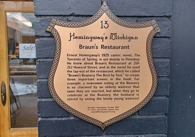 Braun's Restaurant Marker. Click for full size. Braun's Restaurant Marker image. Click for full size.